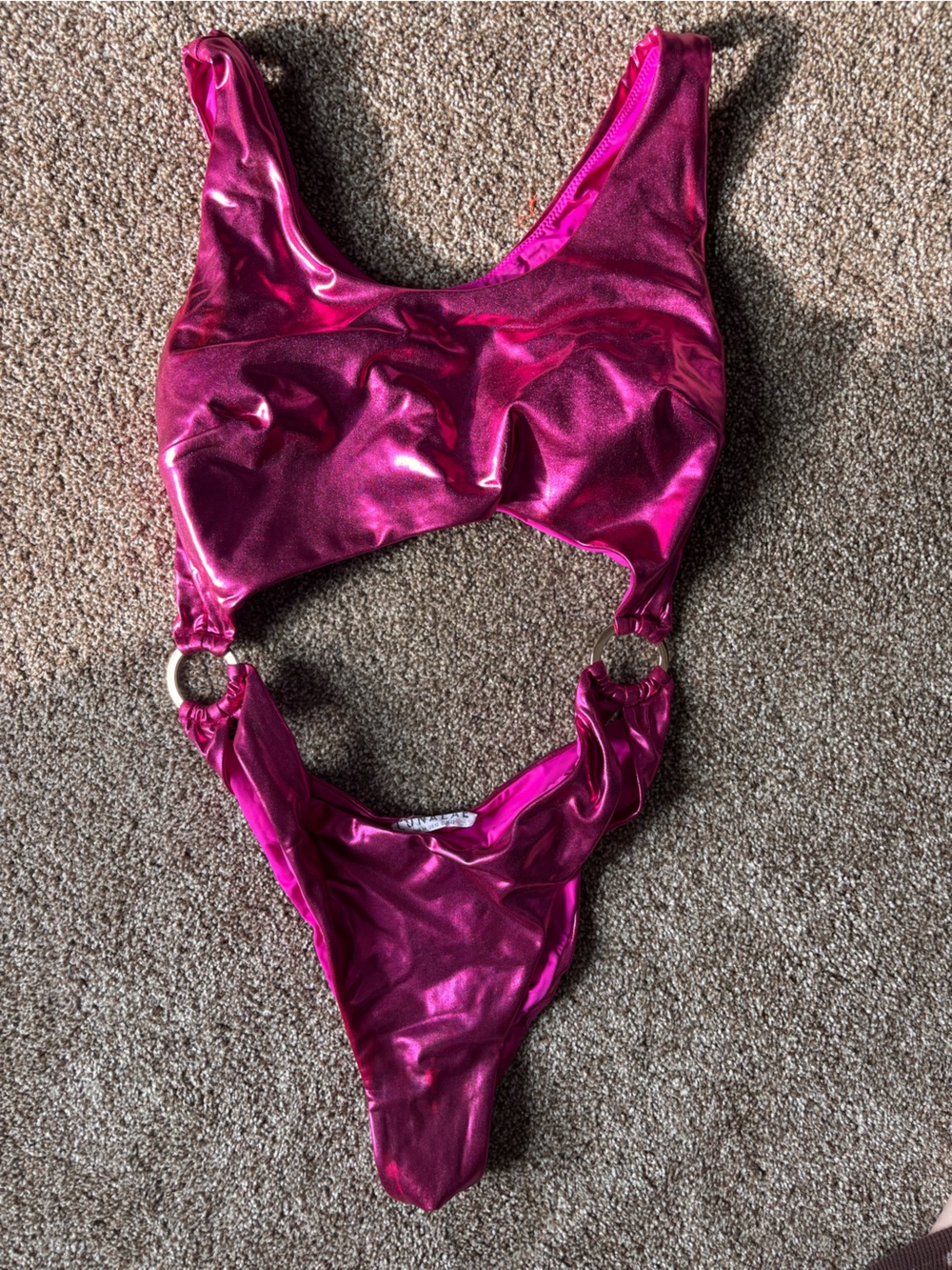 Women's Metallic Hot Pink Bodysuit